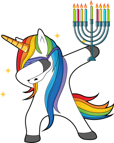 Dabbing Unicorn Hanukkah Toddler Long Sleeve
